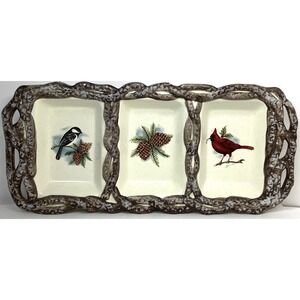 New MWW Market Serving Decorative Plate Tray Platter‎ 15" Cardinal Beautiful